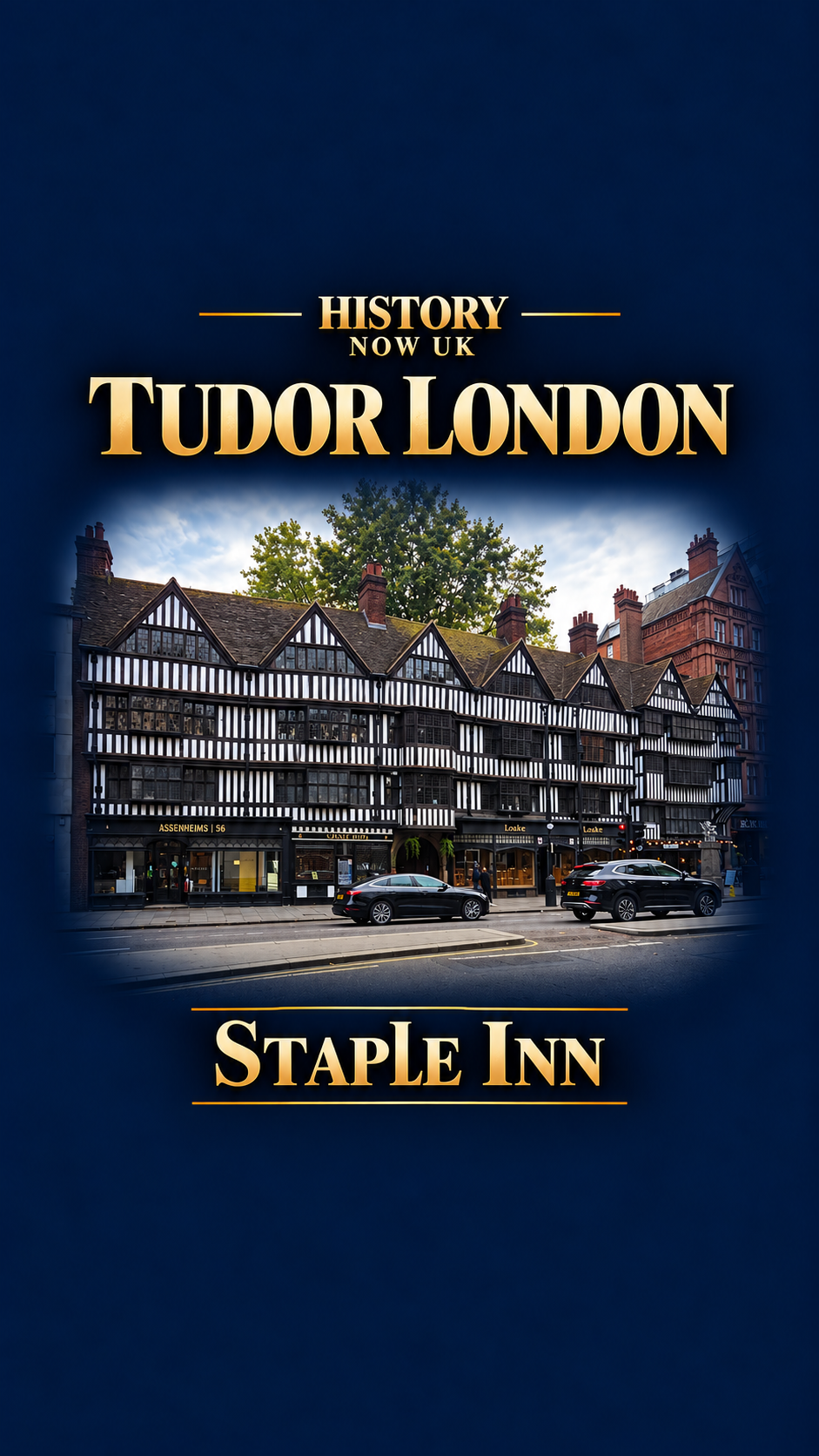 History Now UK gold-serif film cover for Staple Inn